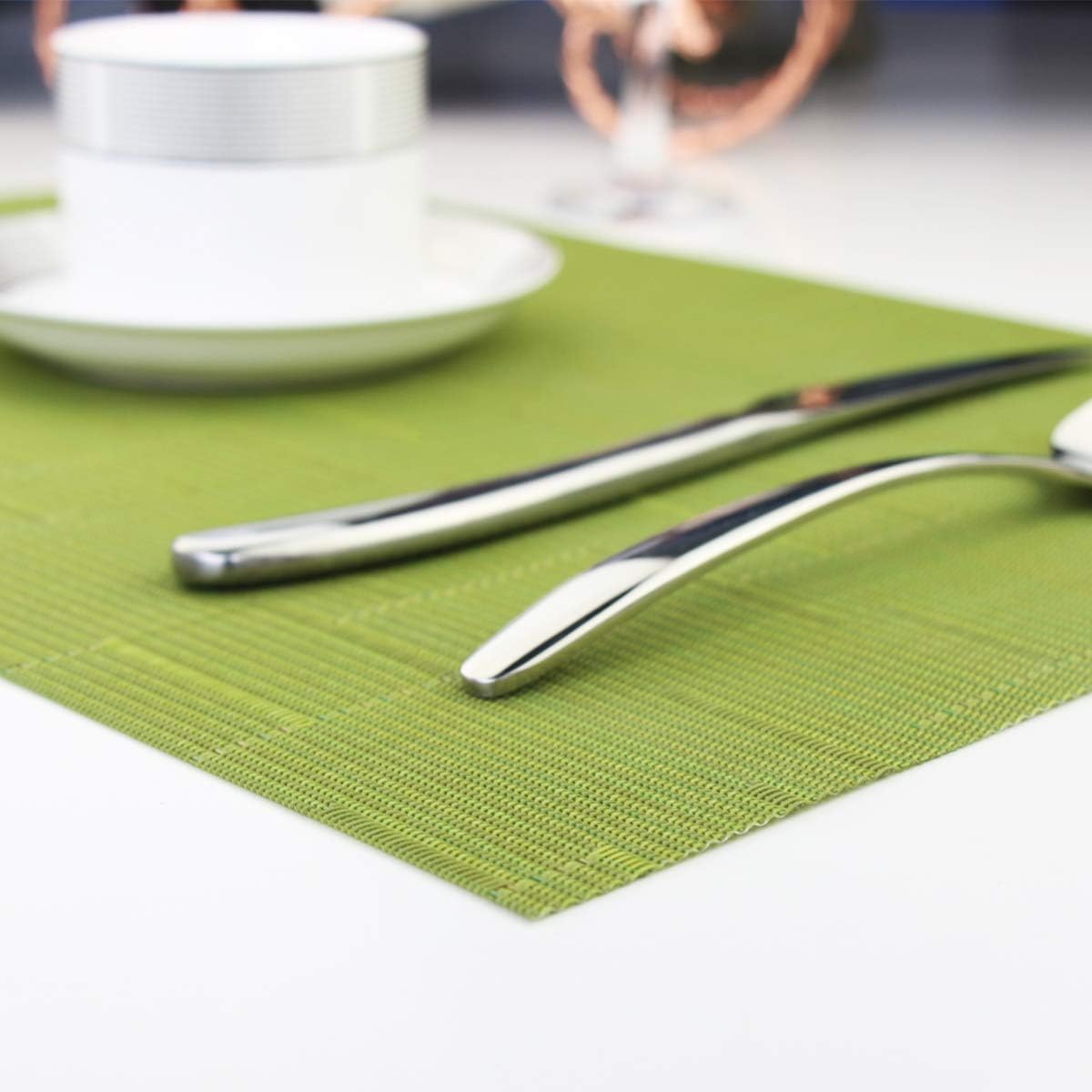 Exсluѕіvе Dіѕсоunt 50% Prісе PIGCHCY Elegant Placemats with Matching Table Runner,Washable Plastic Placemats for Dining Table Sets(6pcs Placemats+1pcs Table Runner,Same Style,Sage Green)