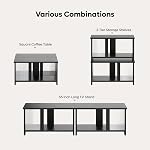 Pinmoco LED TV Stand for 65 Inch TVs, 2-Piece Entertainment Center with Storage, Convertible Coffee Table & Display Shelf, Modern TV Console for Living Room, Bedroom(Black)