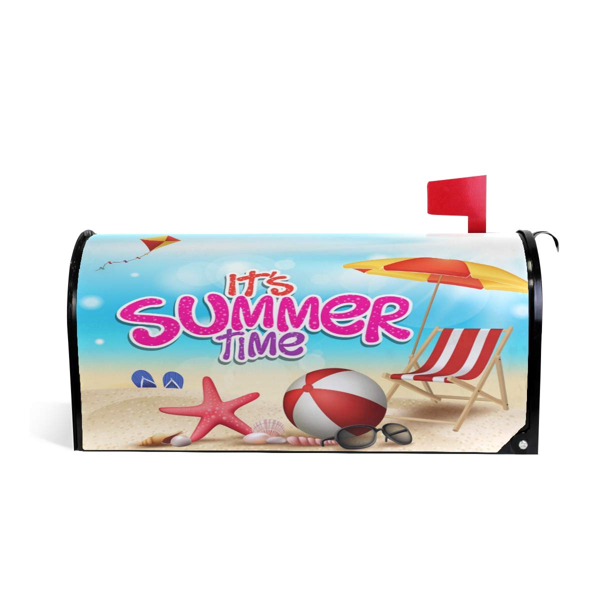 WOOR Funny Tropical Summer Beach Magnetic Mailbox Cover MailWraps Garden Yard Home Decor for Outside Standard Size-18