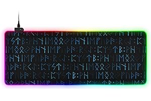 Runic Viking Letters RGB Mousepad, Large Gaming Mouse Pad