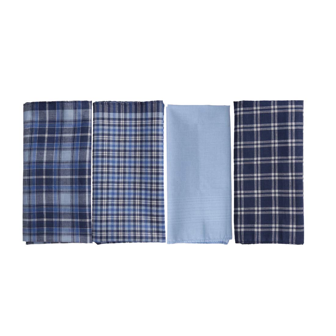 Y&G Men's Fashion Handmade Fabric 4 Pack Cotton Handkerchiefs Set Pretty Designer