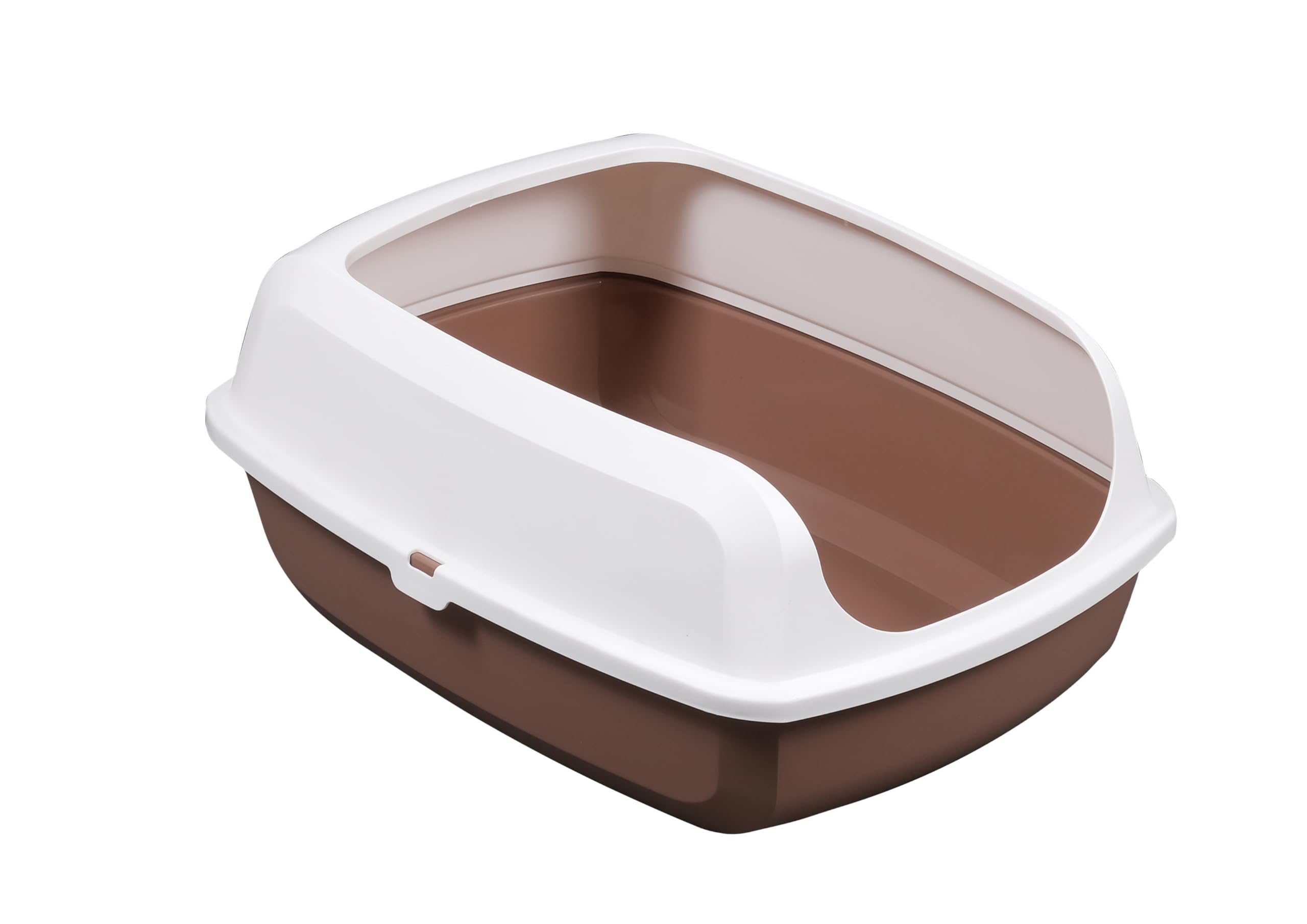 AllPetSolutions Cat Litter Tray - Plastic Kitty Litter Pen with Raised Rims, Low Open Front - Strong Deep Toilet Enclosure - Pet Supplies for Housetraining, Travel - 505x375x195mm