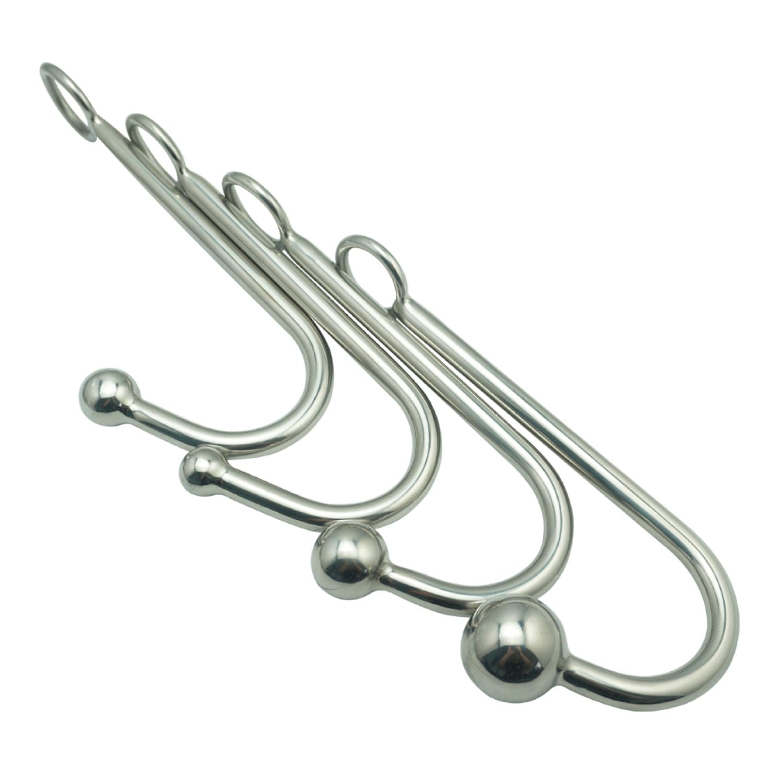 Plug anale in metallo Gancio anale in metallo in acciaio inossidabile con foro a sfera Butt plug Masturbatore Macchina del sesso Giocattoli del sesso per uomo Tappi per allenamento di testa Giocattoli