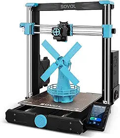 Impressora 3D Sovol SV06 Plus com alta temperatura de 300 ℃ e alta velocidade de 150 mm/s, hotend totalmente metálico, acionamento direto, tela sensível ao toque e nivelamento automático