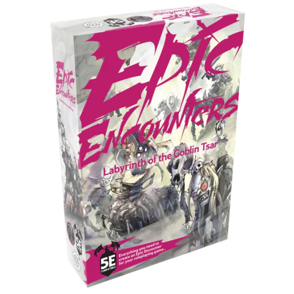 Epic Encounters: Labyrinth Of The Goblin Tsar RPG Fantasy Roleplaying Tabletop Game with 20 Detailed Miniatures, Double-Sided Game Mat, & Game Master Adventure Book with Monster Stats, 5E Compatible