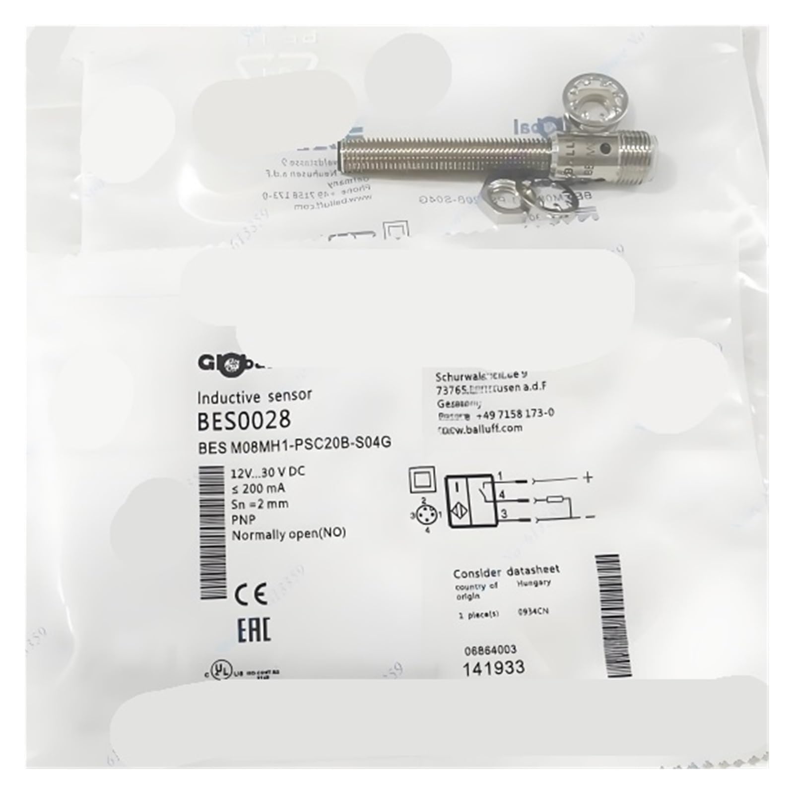 CXFCIHFT M08MH1-PSC20B-S04G M08MH1-NSC20B-S04G Proximity Switch Sensor(M08MH1-PSC20B-S04G)