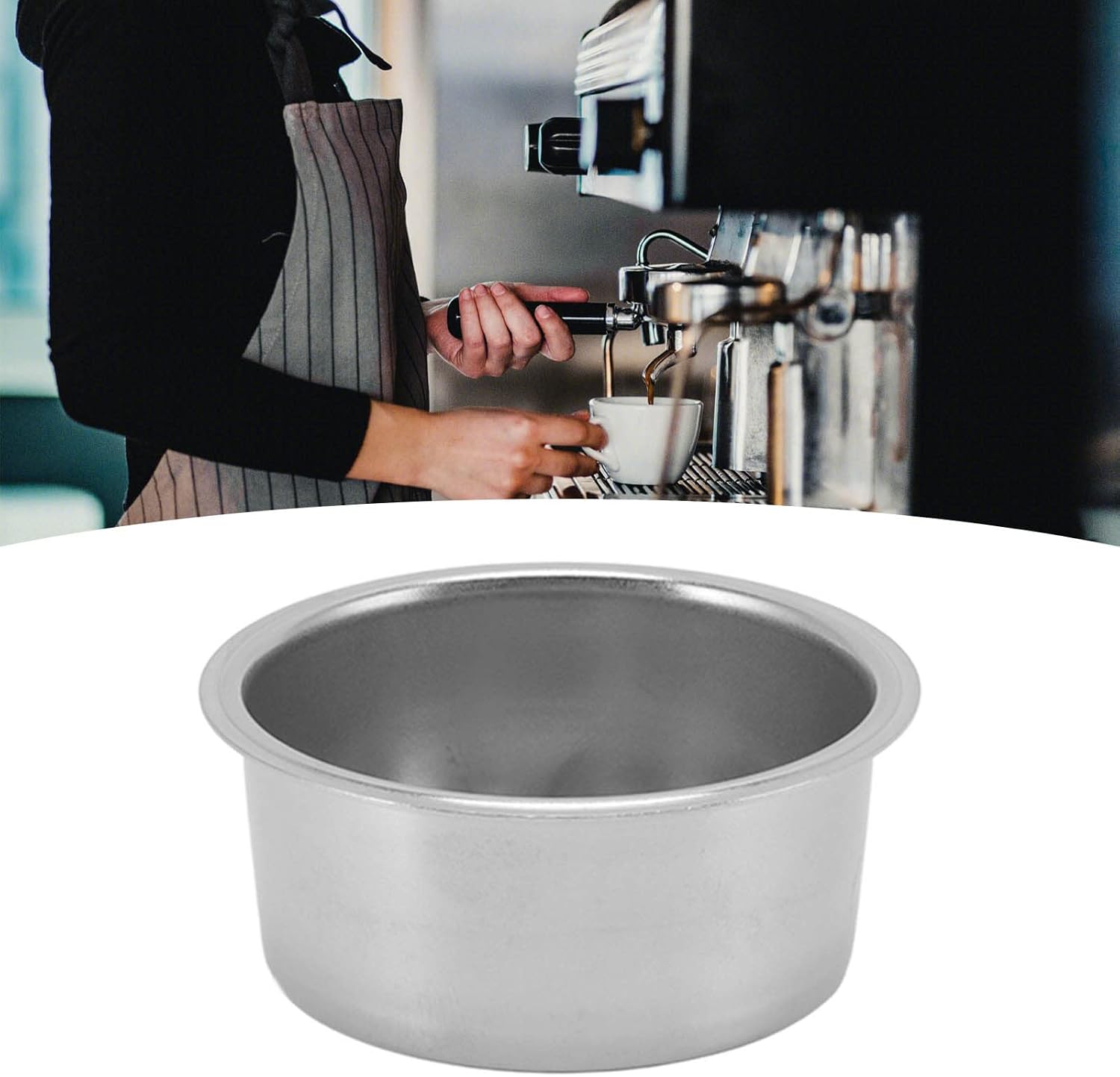 51mm Stainless Steel Coffee Filter Basket, Double Layer Filter Basket, Stainless Steel Portafilter Filter, Non-Pressurized Filter for Espresso Coffee Machine