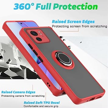 Case compatible with Coverzone Samsung Galaxy A16 Thunder Hux Ring Cover 360° Rotatable Ring Apparatus and Camera Protected Raised Thunder Hux Cover Navy Blue, which Can Be Stylish and Decorative Model Stand