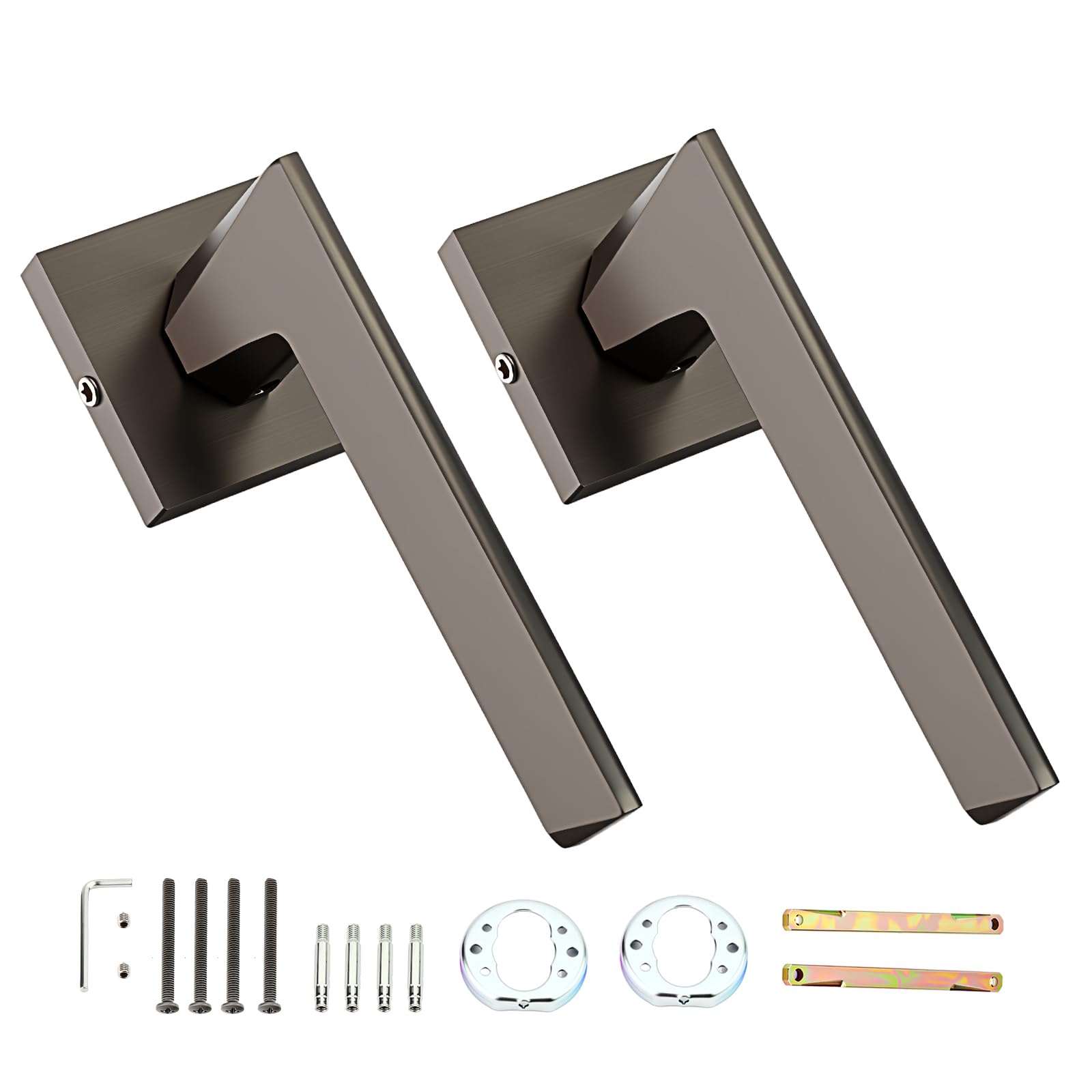 XZLUPUP 1 Pack Brushed Grey Door Handle Zinc Alloy Lever Hardware