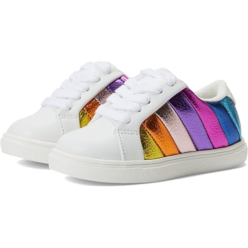 Kurt Geiger London Girls Mini Lane Stripe (Toddler) Sneaker, White, 7