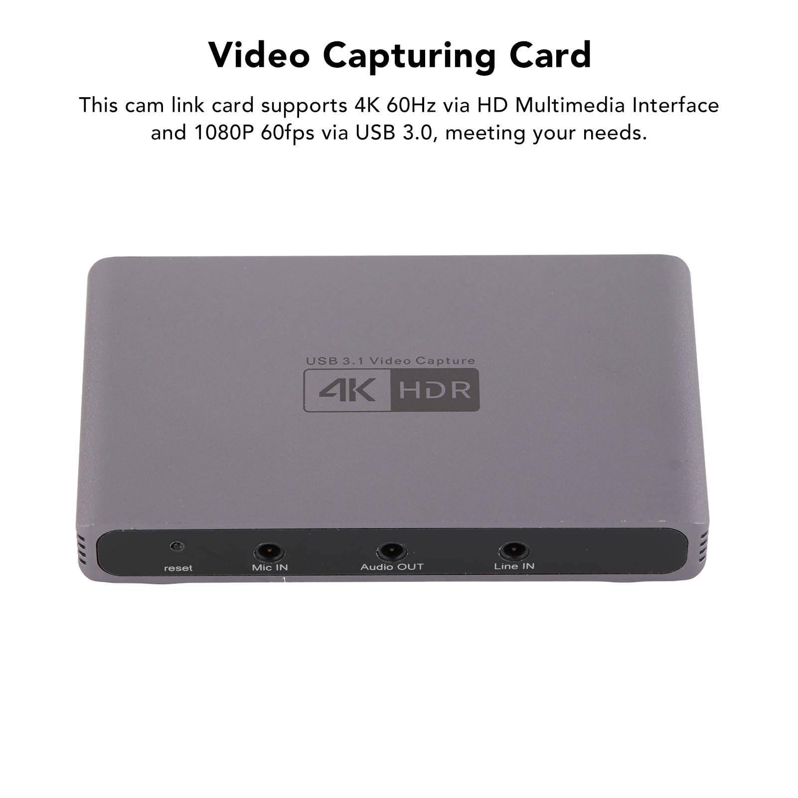 Scheda di Acquisizione Video 4K 60Hz HDR con USB 3.0 in Lega di Alluminio per Streaming e Gaming