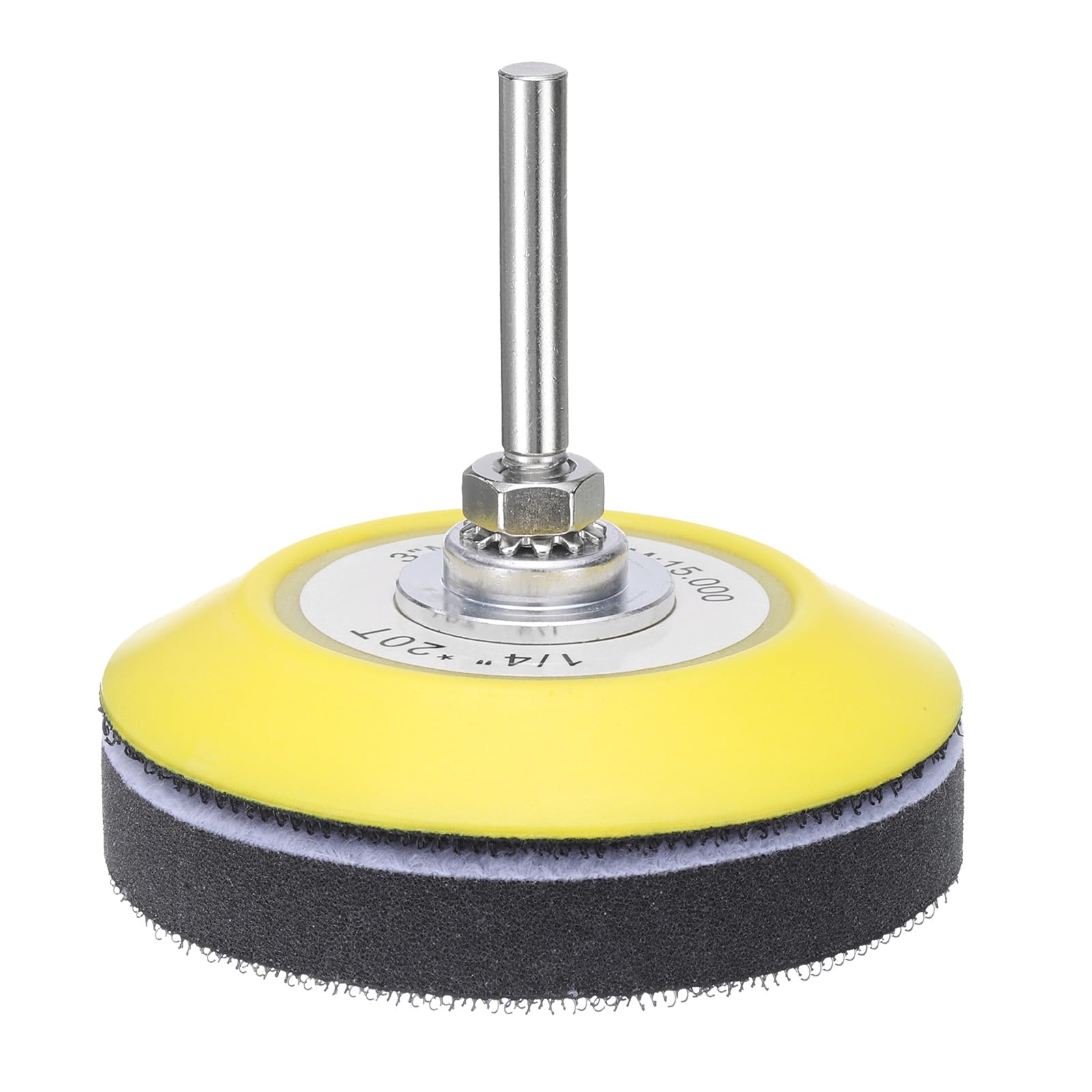 uxcell 3 Inch Hook and Loop Sanding Disc Pads Polyurethane Drill Sanding Attachment, Sand Paper for Power Tools - Yellow + Black 1 Set 3pcs