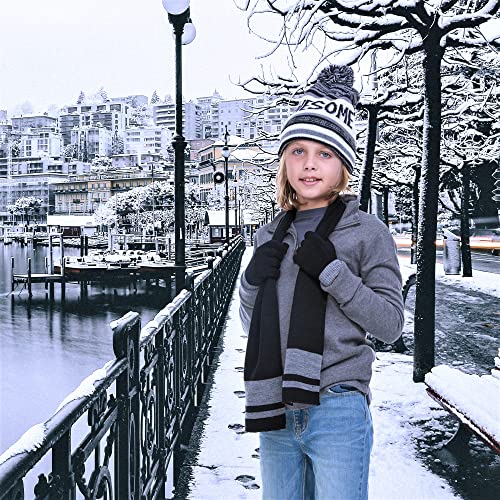 Polarwear Boys Hat,scarf & Glove Set-Kids Cold Weather Winter Accessories-Childrens 3 Pc Beanie Set-Big Boys Hat Scarves sets4