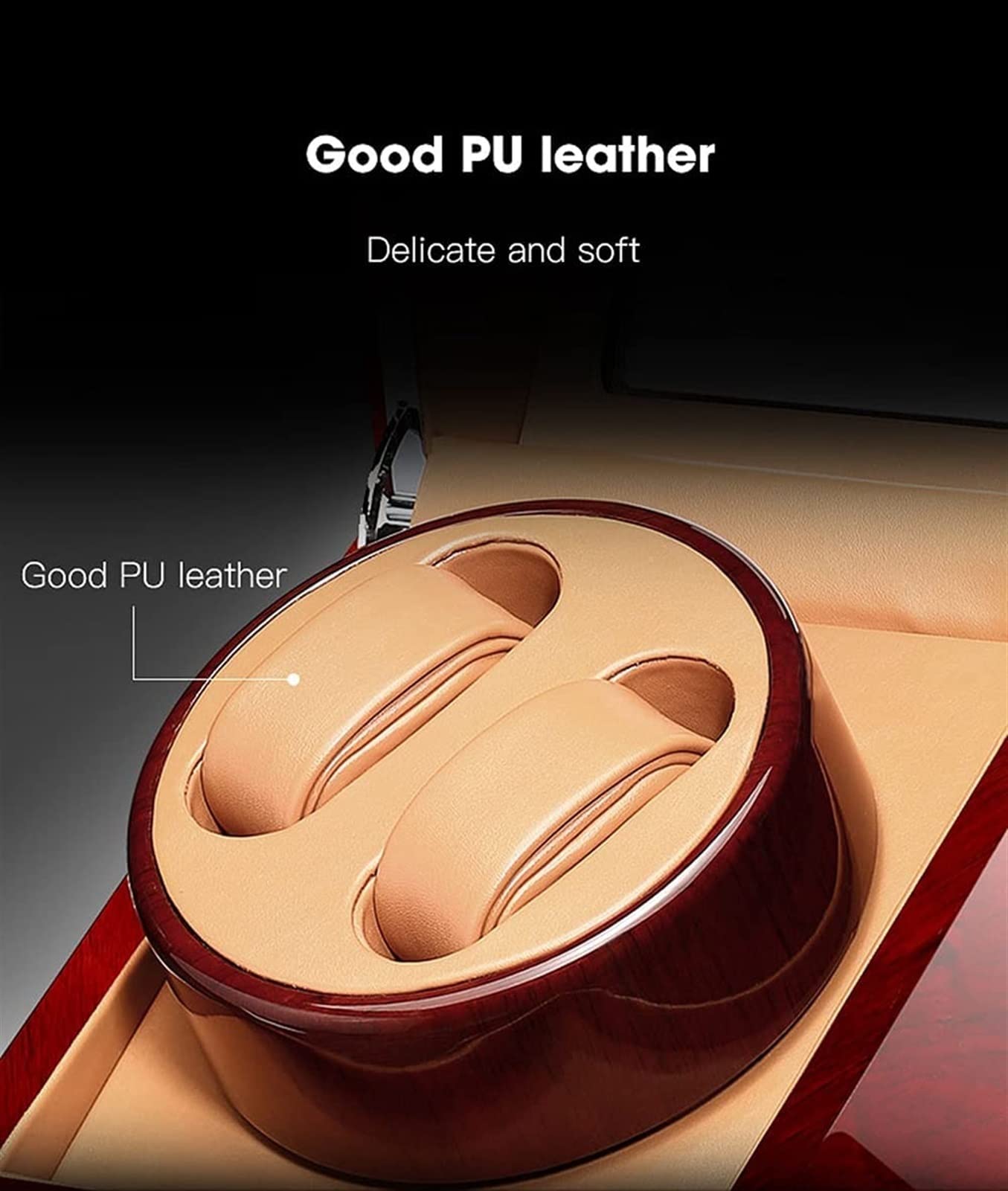 Luksusowy Watch Nawijarka do automatycznych zegarków, Wood Shell Piano Finish z dodatkowymi zegarkami magazynami Silent silnik elastyczny oglądany poduszkę Wstrząsacz(A)