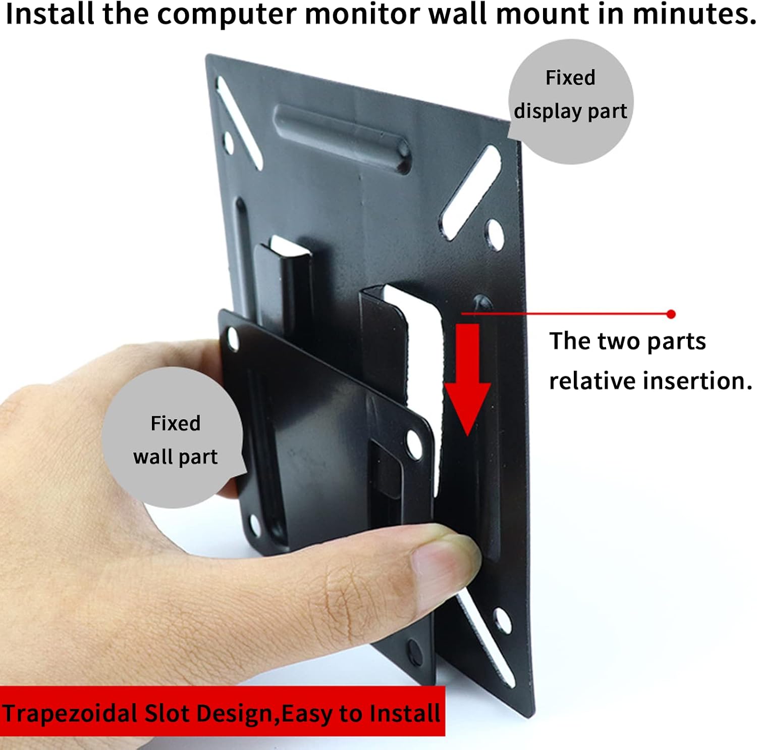 Wall Mount TV Bracket,14-24 Inch TVs Computer Monitor TV Wall Mount,Large Loading Weight and High Strength Steel Plate,for Small TV and Computer Monitors,Easy to Install (2)