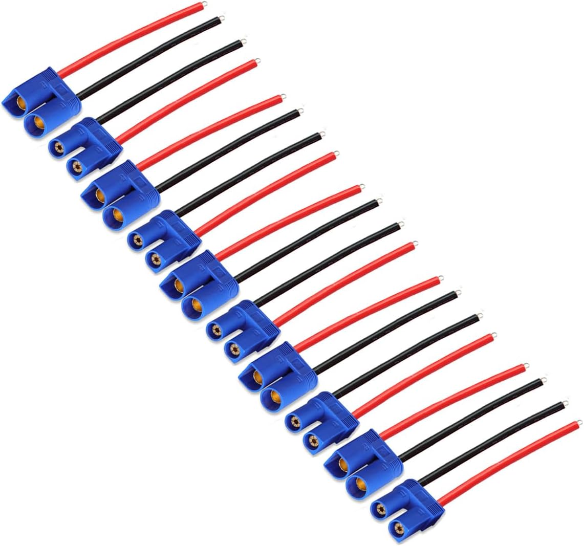 5 Pairs XT30 Pigtail,XT30 Male and Female Plug,XT30 Connector Adapter with 10cm 16AWG Silicone Wire for RC Lipo Battery FPV Racing Drone…