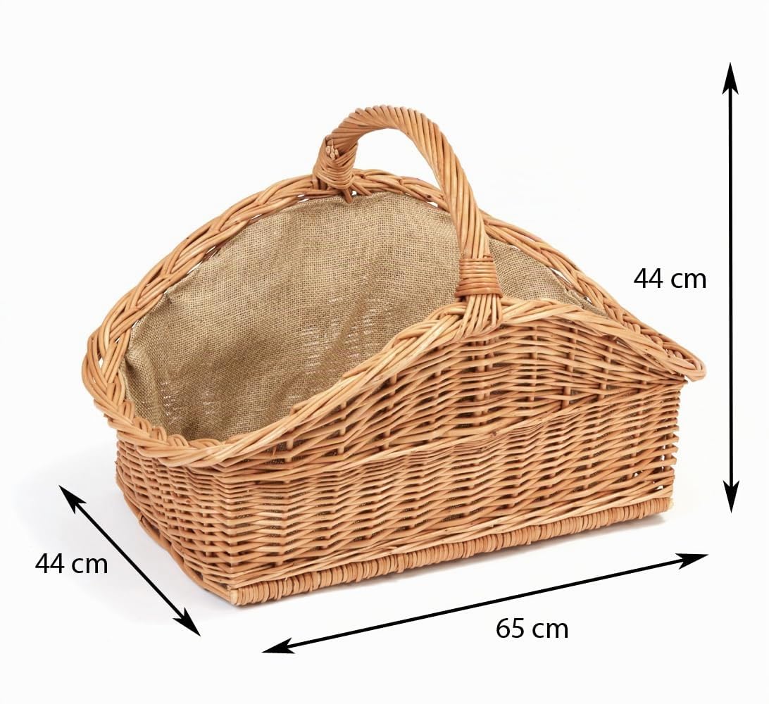 Tigana - Kaminkorb Holzkorb Kaminholzkorb aus Weide mit Jute (Art. 90280-Natur)