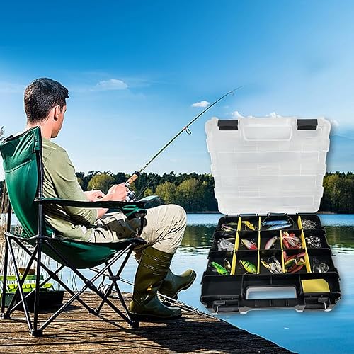 Miniatura 7 de Caja de herramientas organizadora de almacenamiento, 34 compartimentos de doble cara, caja de piezas pequeñas con separadores de plástico extraíbles