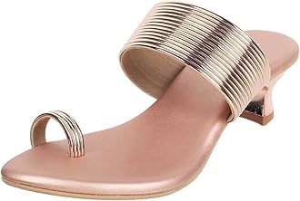 MetroWomen's Fashion Kitten Heel Slip-on Sandals