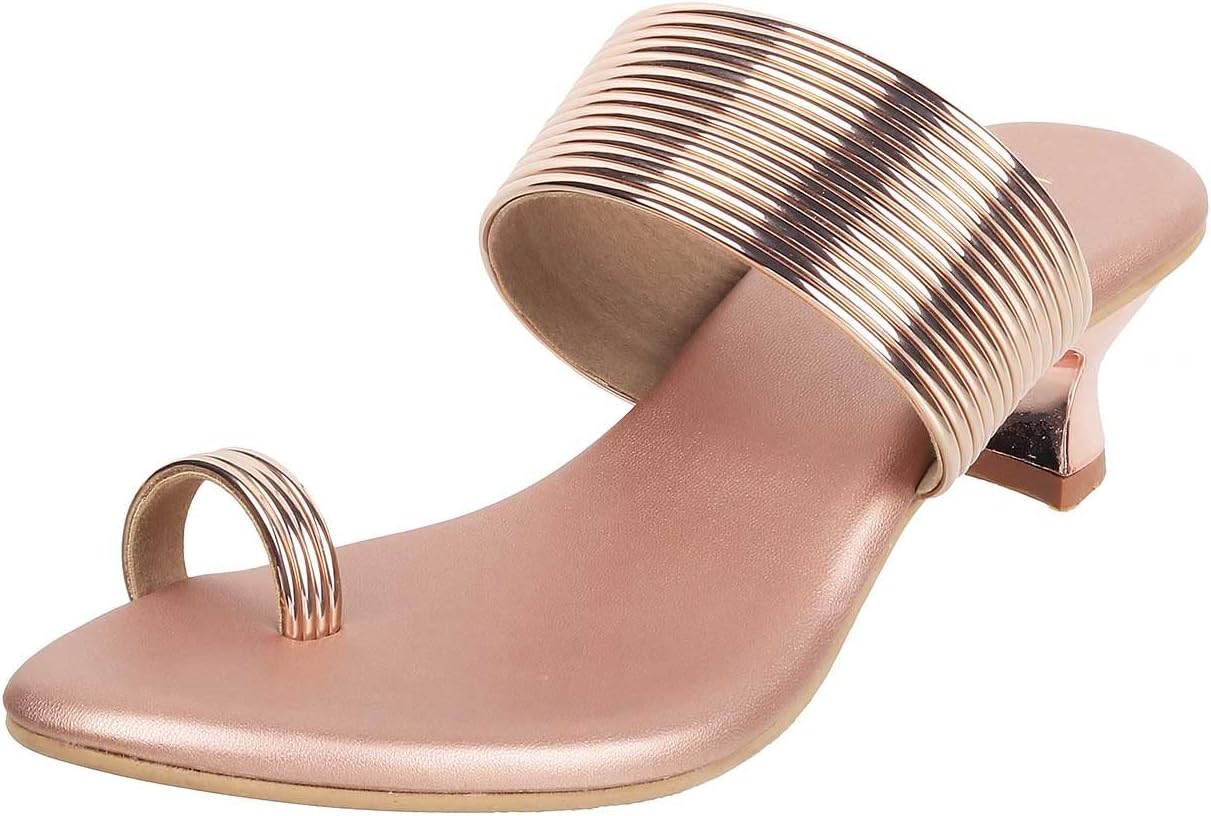 Women's Fashion Kitten Heel Slip-on Sandals