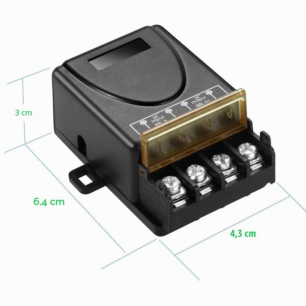 DONJON Telecommande 12v,Commutateur à Distance sans Fil,Commutateurs DC 12V/24V/48V/72V RF à télécommande avec 328ft de Long Rayon pour systèmes de sécurité de Pompe Barrières de Rideaux de Porte