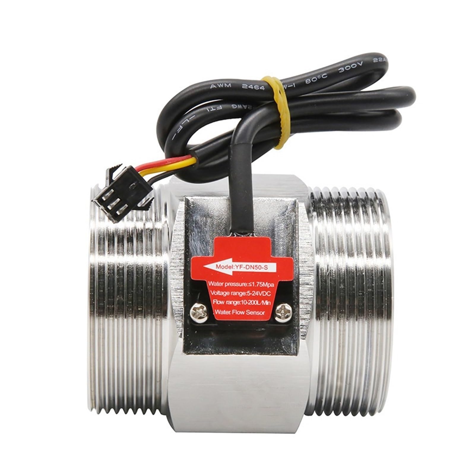 Medidor de flujo portátil Sensor de flujo de agua de 2"CC 5-18 V, sensor de flujo de acero inoxidable 304, interruptor de sensor de líquido de control de agua para agua de mar, alcohol, aguas residual