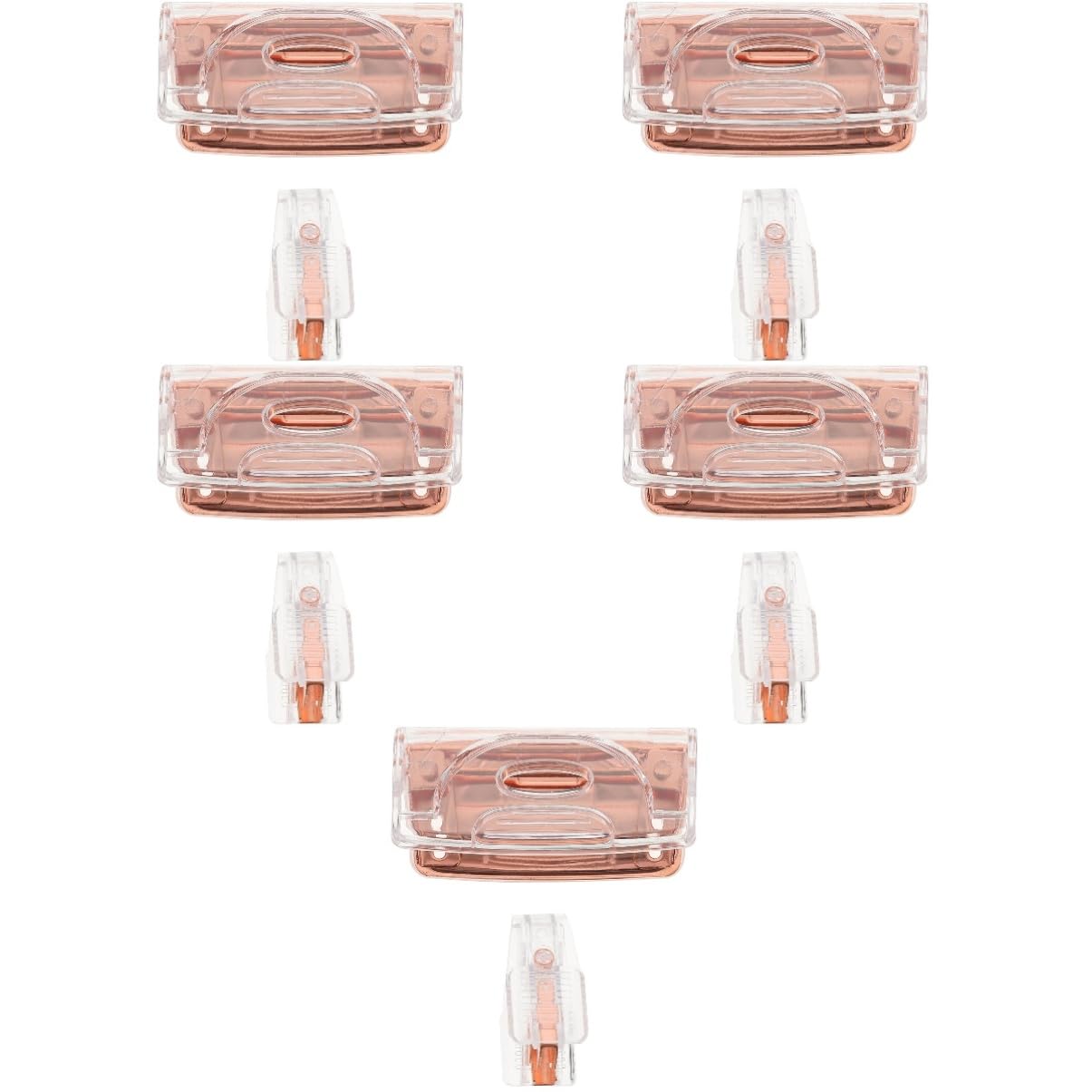 Lurrose 5 Sätze Transparentes Rosegoldenes Heftgerät Locher Tragbarer Heftklammerentferner Elegante Büroaccessoires für Effizientes Arbeiten