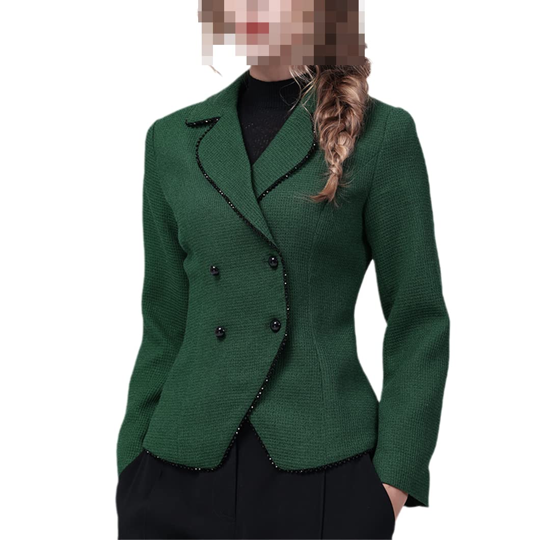 Disimlarl Damska smukła krótka kurtka elegancki garnitur kołnierz dwurzędowy codzienny blezer do biura, GN, 4XL