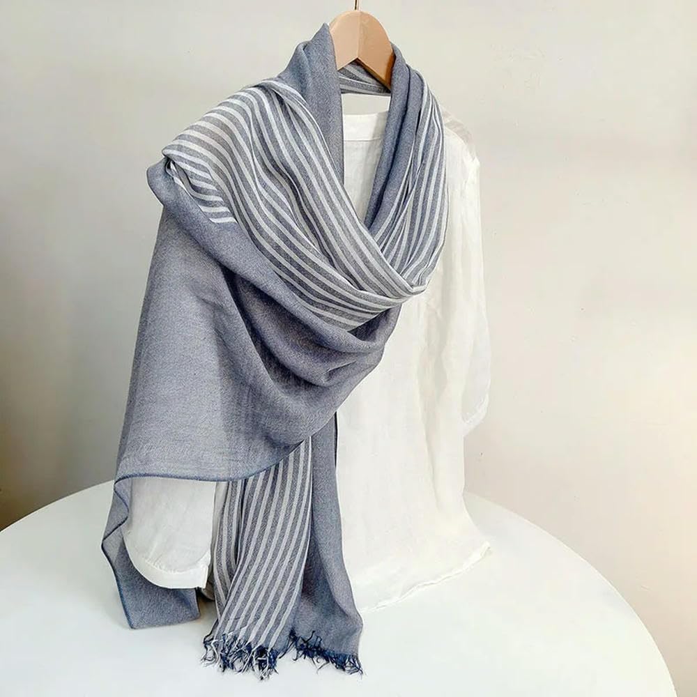 Bufanda de Rayas Modal otoño e Invierno Que Mantiene el Calor, Suave y Agradable para la Piel, para Hombres y Mujeres