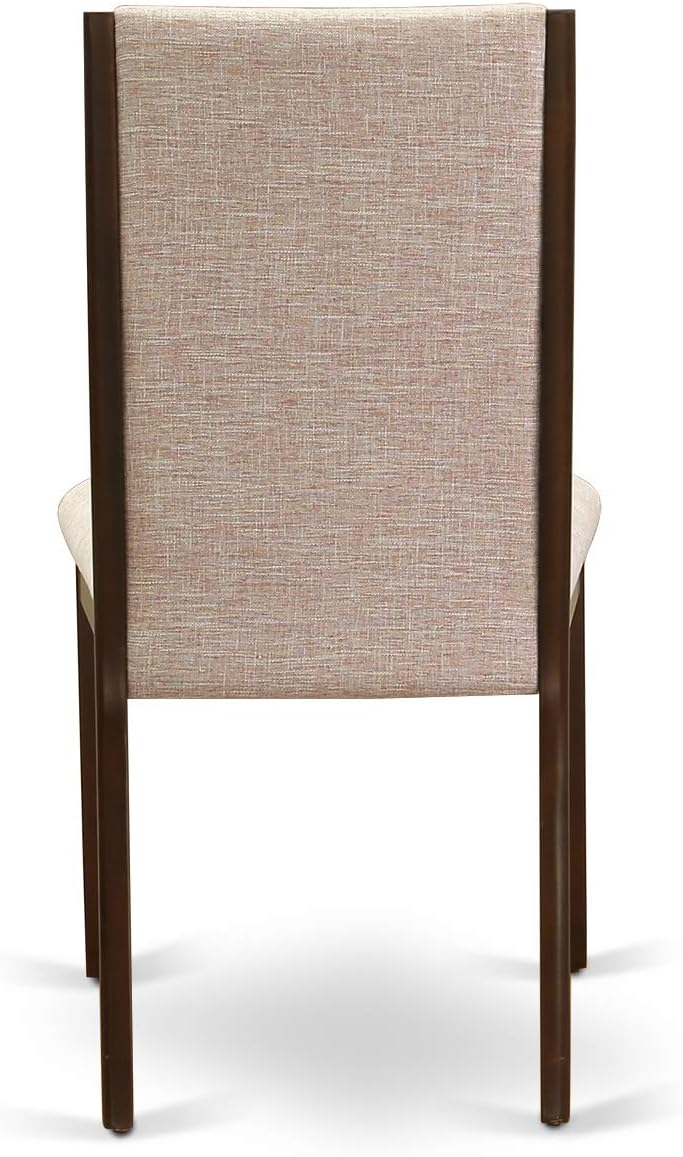 East West Furniture NDLA3-MAH-04 3 Piece Dining Table Set Contains a Rectangle Kitchen Table with Dropleaf and 2 Light Tan Linen Fabric Upholstered Chairs, 30x48 Inch, Mahogany