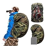 Joy Walker Waterproof Backpack Rain Cover for (15-90L), Upgraded Anti-slip Cross Buckle Straps, Triple Strengthened Layers for Hiking Camping Traveling (Camouflage, Large (for 40-50L backpack))