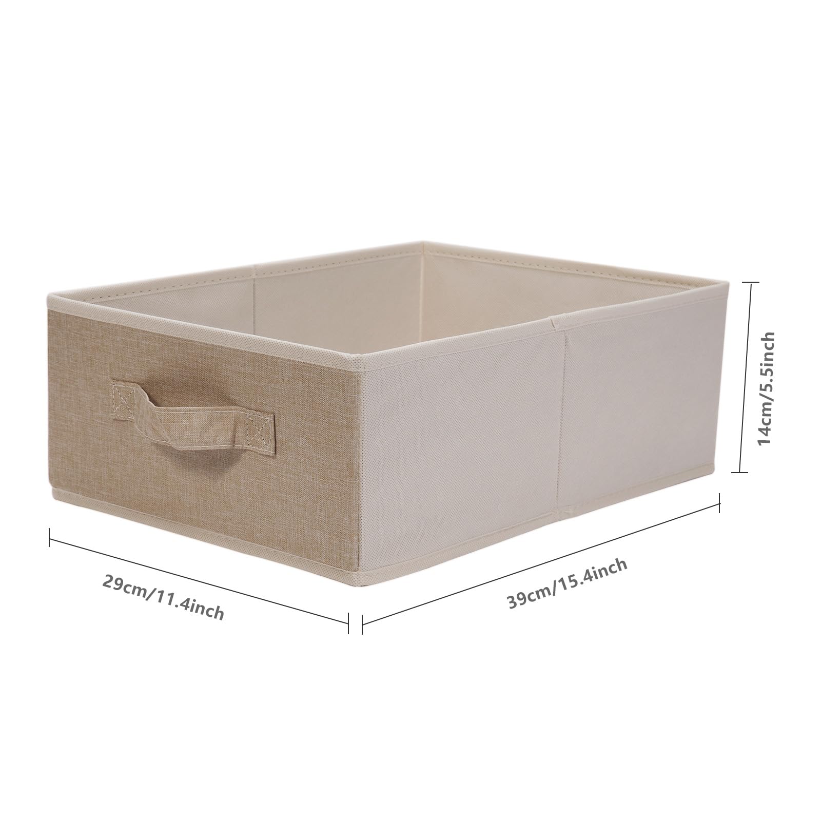 Kallax Lot de 4 Boîtes Boite Rangement Tissu Vetement, Boite de Rangement Pliable Avec Poignée pour Vêtements, Enfant Jouets, Livres (39 x 29 x 14 cm)