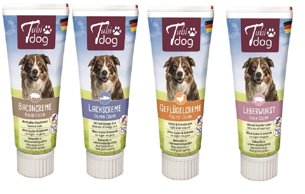 Tubi DOG For Dogs - Bundle - 2 x Liver Confidence + 2 x Laughing Cream + 2 x Bacon Cream + 2 x Poultry Cream