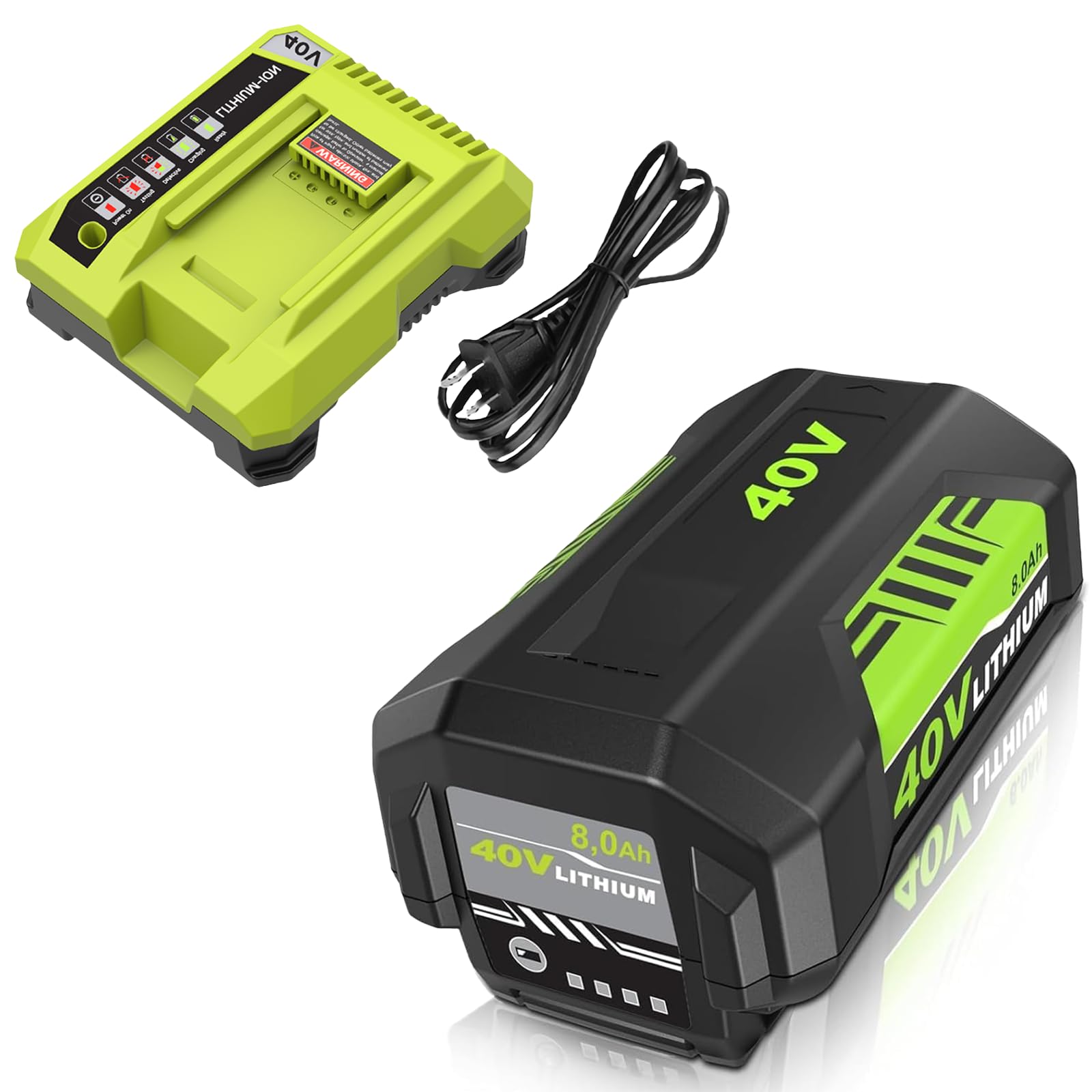 1Pack 8.0Ah High Capacity Replacement for Ryobi 40V Battery and Charger | Compatible with…