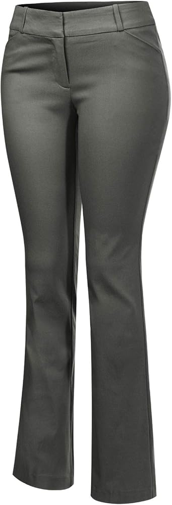 High waisted bootcut black trousers Clearance