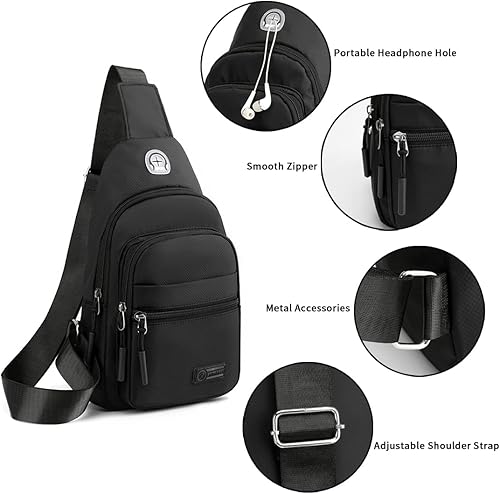 Miniatura 5 de Xinteorao Bolsa pequeña para mujeres y hombres bolsa de pecho con una correa para el hombro mochila cruzada para viajes correr senderismo