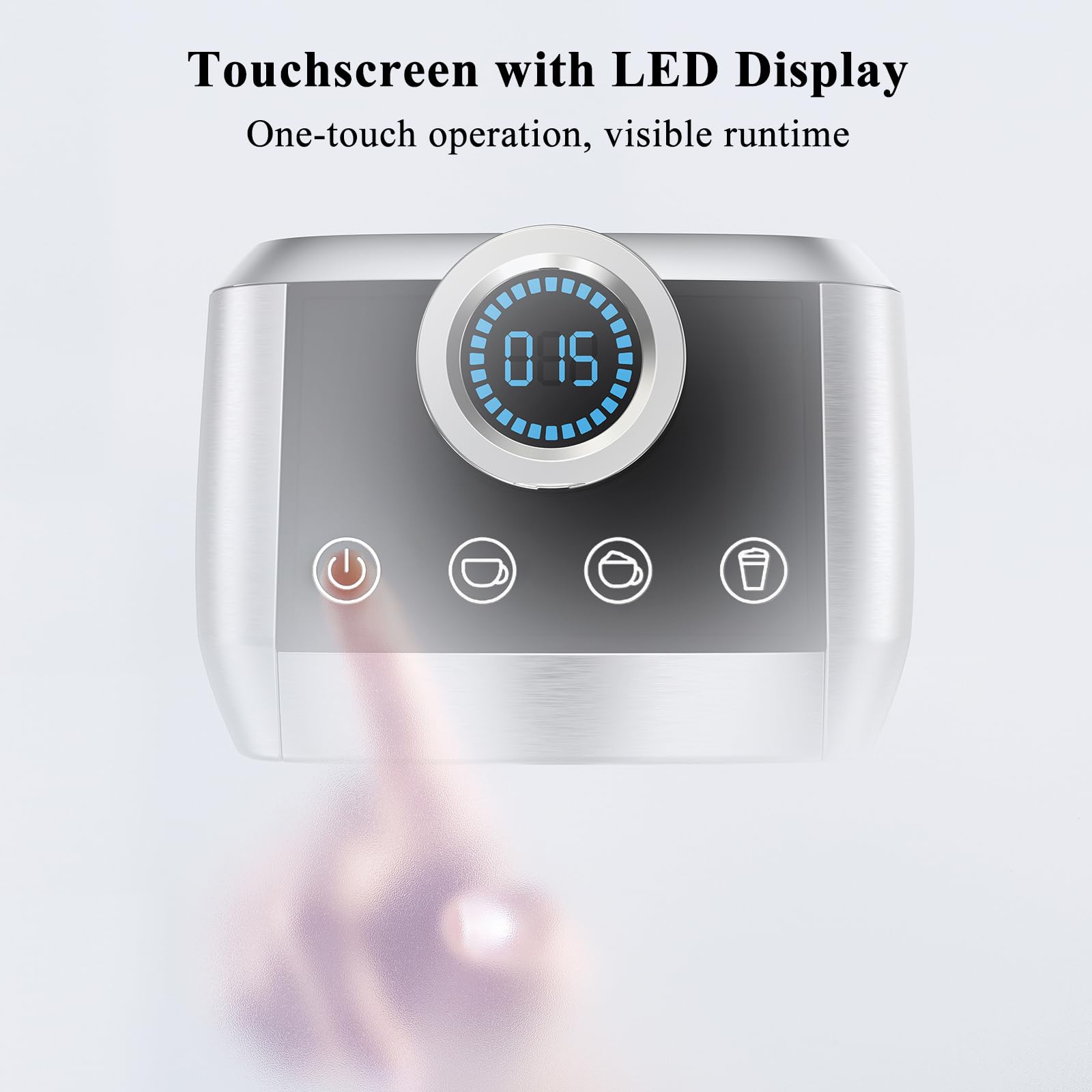 MAttinata Cappuccino Coffee Machine, Espresso Machine Touchscreen Control with Auto Milk Frother, Stainless Steel Espresso Maker 20 Bar, Latte Coffee Maker with for Home, Office with Timer