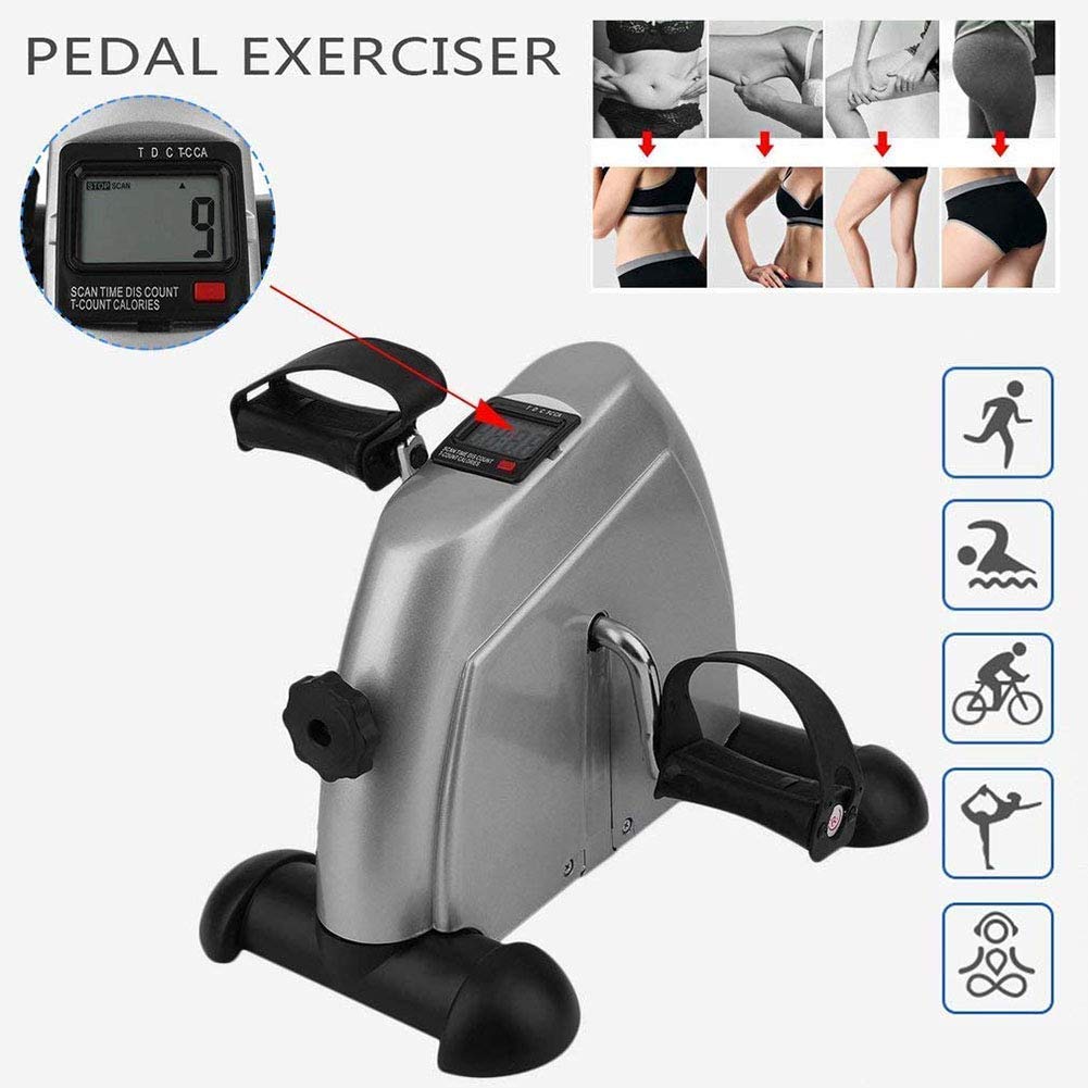 Mini rower treningowy do ćwiczeń przenośny domowy rower rowerowy na nogi, biurko domowe, siłownia z wyświetlaczem LCD i regulowanym pokrętłem oporowym, na siłownię, fitness