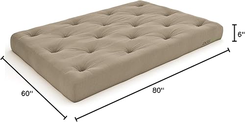 Miniatura 127 de Nirvana Futons Colchón de futón completo de 6 pulgadas, sarga azul marino, fabricado en Estados Unidos Azul marino (Navy Twill),Negro (Black