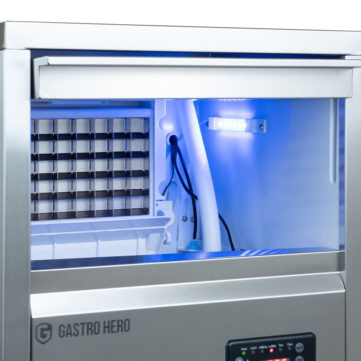 GastroHero Eiswürfelbereiter ECO 40 kg Vollwürfel Eiswürfelmaschine Edelstahl Eismaschine 40 kg/24h Eisbereiter Gastro luftgekühlt Vorratsbehälter 10 kg