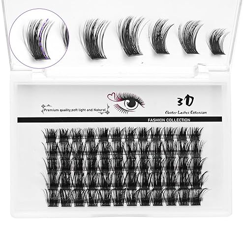 Miniatura 3 de 60 racimos de pestañas, racimos de pestañas de pelo de visón sintético, extensiones de pestañas individuales, pestañas individuales, longitud de