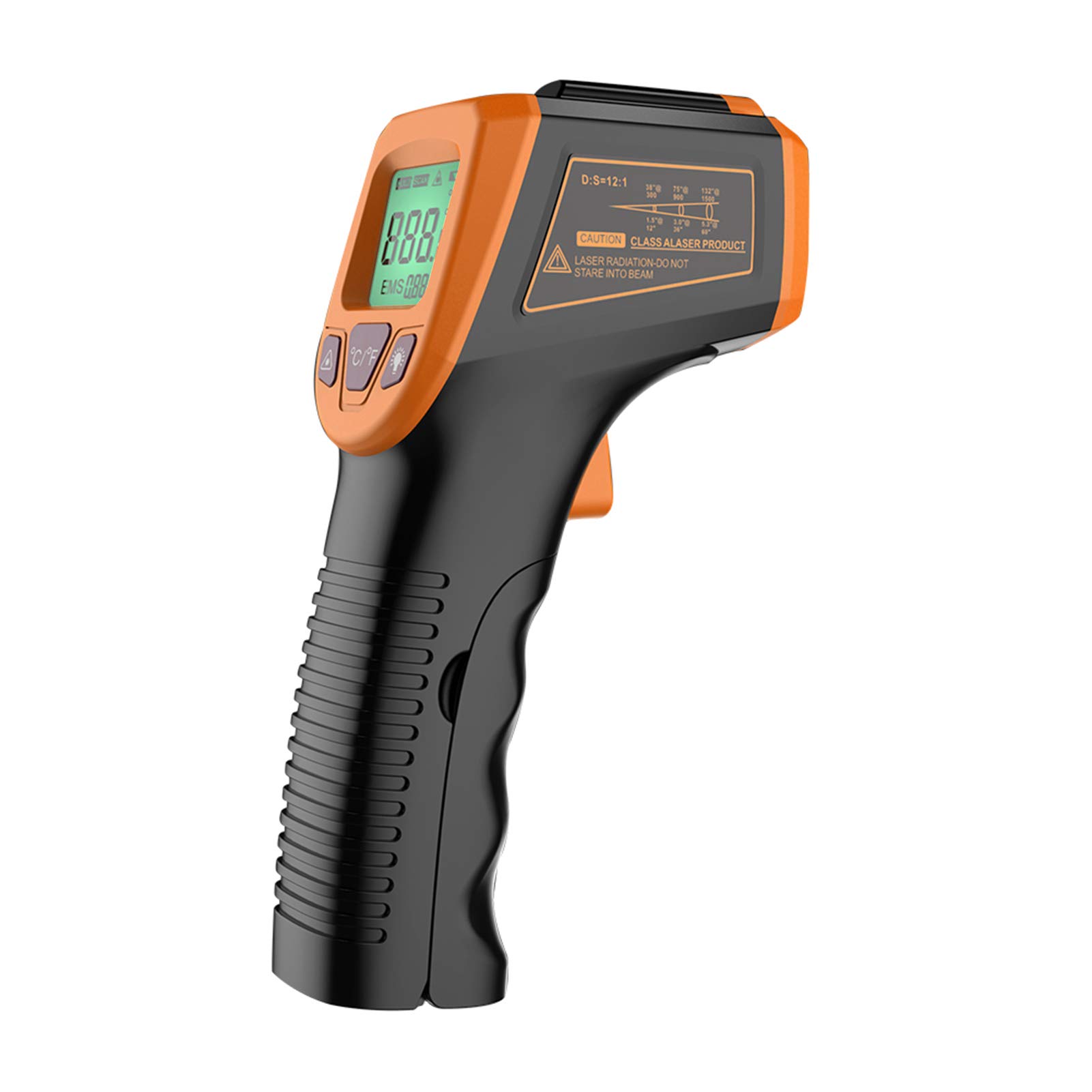 Termometro a infrarossi contatto zero digitale portatile con display LCD retroilluminato Emissività regolabile Gamma di temperature ampia Alta precisione per uso industriale
