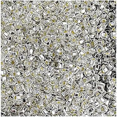 8.82oz Rocailles PRECIOSA Seed Beads 10/0 (Approx. 2.3 mm), Crystal Silver Lined