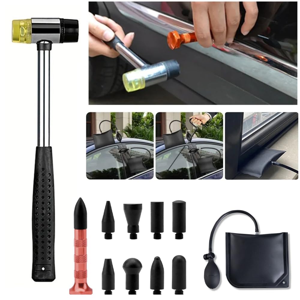HEYOUTH Tirabolli per Carrozzeria,Levabolli Carrozzeria,Tira Bolli da Carrozzeria,23 PCS Kit per la Riparazione delle ammaccature,Dotato di 6 Ganci e riscontri sagomati per Rimuovere Le ammaccature