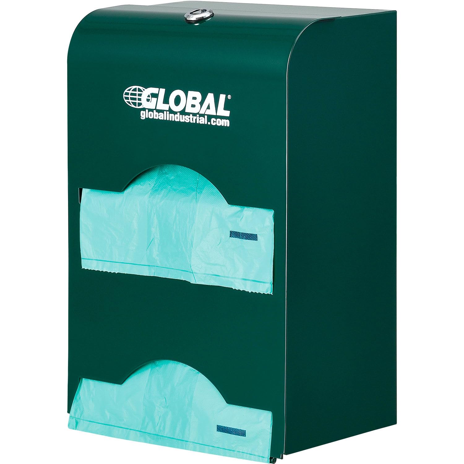 Global Industrial Bolsas de plástico para residuos de mascotas con asas, color verde, 400 bolsas/rollo