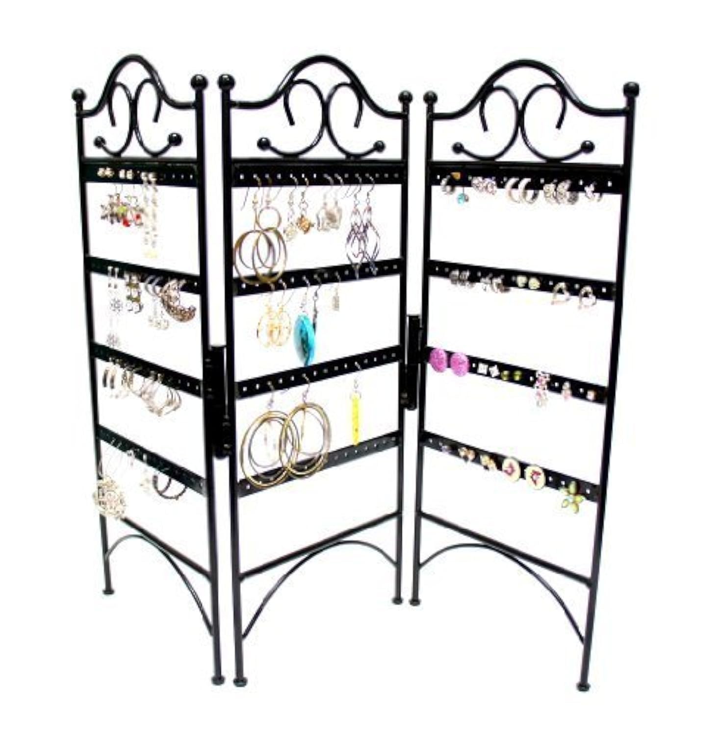 Mango Steam 3-Panel Jewellery Organiser for Hanging Earrings, Black …