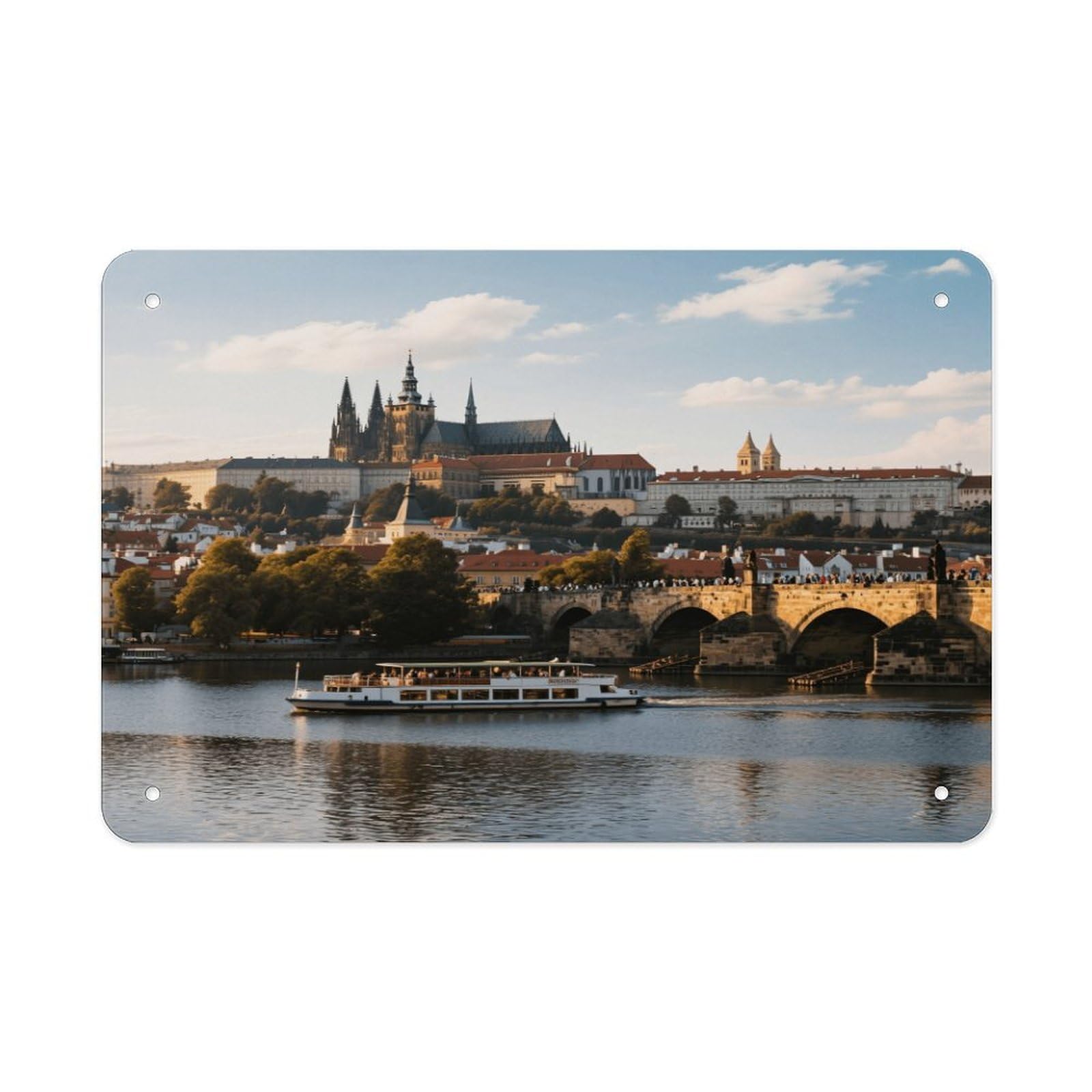 Fekiloot Style Prague Castle Metal Signs Wall Art Tin Sign