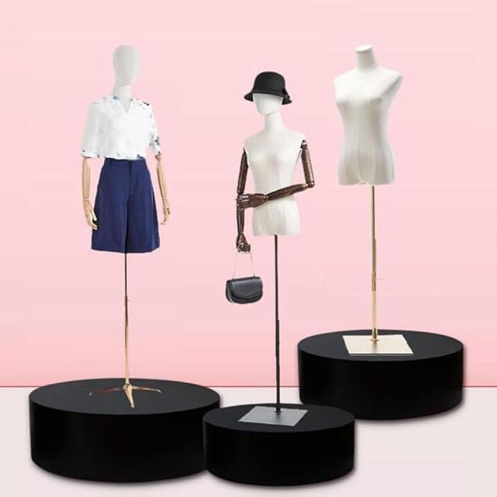Maniquí de pedestal para exhibición, elevador de base de plataforma nupcial, plataforma cilíndrica redonda para eventos, decoración, negro, 80 x 20 cm