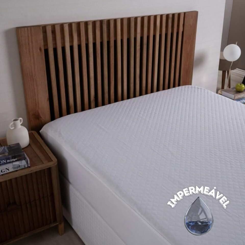 Capa De Colchão Impermeável Matelado Casal Padrão Branco