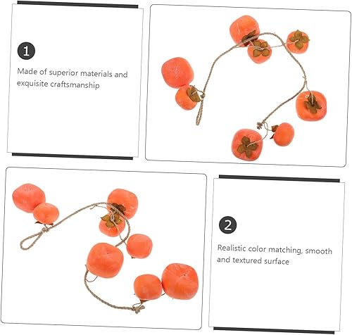 Miniatura 6 de IMIKEYA Colgante decorativo de caqui de fruta naranja Rtificial para el hogar vívido de Acción de Gracias Dec